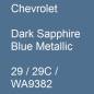 Preview: Chevrolet, Dark Sapphire Blue Metallic, 29 / 29C / WA9382.